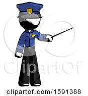Poster, Art Print Of Ink Police Man Teacher Or Conductor With Stick Or Baton Directing