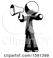 Poster, Art Print Of Ink Clergy Man Shouting Into Megaphone Bullhorn Facing Left