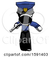 Poster, Art Print Of Ink Police Man Looking Down Through Magnifying Glass