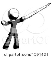 Poster, Art Print Of Ink Clergy Man Pen Is Mightier Than The Sword Calligraphy Pose
