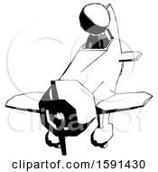 Poster, Art Print Of Ink Clergy Man In Geebee Stunt Plane Descending Front Angle View