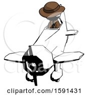 Poster, Art Print Of Ink Detective Man In Geebee Stunt Plane Descending Front Angle View