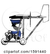 Ink Police Man In Ultralight Aircraft Side View