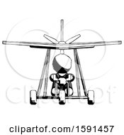 Poster, Art Print Of Ink Clergy Man In Ultralight Aircraft Front View