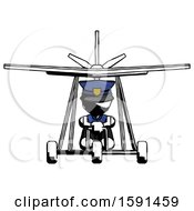 Poster, Art Print Of Ink Police Man In Ultralight Aircraft Front View