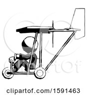 Ink Clergy Man In Ultralight Aircraft Side View