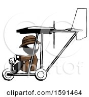 Poster, Art Print Of Ink Detective Man In Ultralight Aircraft Side View