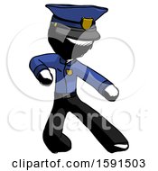 Ink Police Man Karate Defense Pose Right