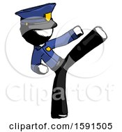 Poster, Art Print Of Ink Police Man Ninja Kick Right