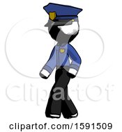 Poster, Art Print Of Ink Police Man Man Walking Turned Left Front View