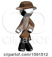 Poster, Art Print Of Ink Detective Man Man Walking Turned Left Front View