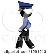Poster, Art Print Of Ink Police Man Walking Left Side View