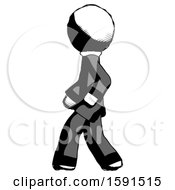 Poster, Art Print Of Ink Clergy Man Walking Left Side View