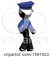 Poster, Art Print Of Ink Police Man Walking Away Direction Right View