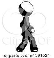 Poster, Art Print Of Ink Clergy Man Walking Right Side View