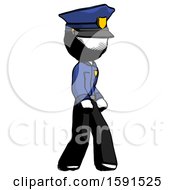 Ink Police Man Walking Turned Right Front View