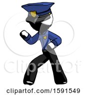 Ink Police Man Martial Arts Defense Pose Left