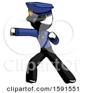 Poster, Art Print Of Ink Police Man Martial Arts Punch Left