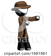 Poster, Art Print Of Ink Detective Man Presenting Something To His Left