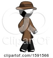 Poster, Art Print Of Ink Detective Man Walking Away Direction Right View