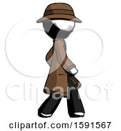 Ink Detective Man Walking Right Side View