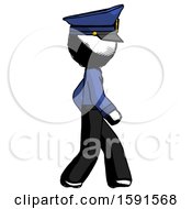 Ink Police Man Walking Right Side View