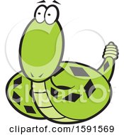 Clipart Of A Diamondback Or Rattle Snake Mascot Royalty Free Vector Illustration by Johnny Sajem