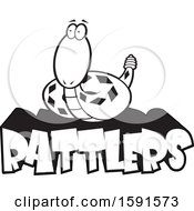 Poster, Art Print Of Black And White Rattle Snake Mascot Over Rattlers Text