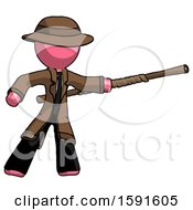 Poster, Art Print Of Pink Detective Man Bo Staff Pointing Right Kung Fu Pose