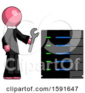 Poster, Art Print Of Pink Clergy Man Server Administrator Doing Repairs