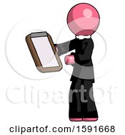 Pink Clergy Man Reviewing Stuff On Clipboard