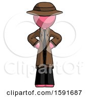 Poster, Art Print Of Pink Detective Man Hands On Hips