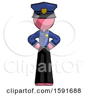 Poster, Art Print Of Pink Police Man Hands On Hips
