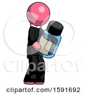 Pink Clergy Man Holding Glass Medicine Bottle
