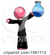 Poster, Art Print Of Pink Clergy Man Holding Large Round Flask Or Beaker