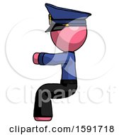 Poster, Art Print Of Pink Police Man Sitting Or Driving Position