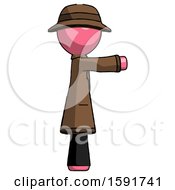 Poster, Art Print Of Pink Detective Man Pointing Right