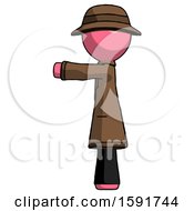 Pink Detective Man Pointing Left