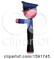 Poster, Art Print Of Pink Police Man Pointing Left