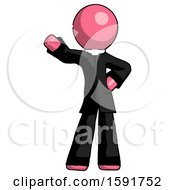 Poster, Art Print Of Pink Clergy Man Waving Right Arm With Hand On Hip