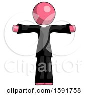 Poster, Art Print Of Pink Clergy Man T-Pose Arms Up Standing