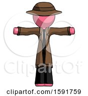 Poster, Art Print Of Pink Detective Man T-Pose Arms Up Standing