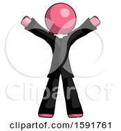 Poster, Art Print Of Pink Clergy Man Surprise Pose Arms And Legs Out
