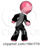 Poster, Art Print Of Pink Clergy Man Suspense Action Pose Facing Right