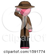 Poster, Art Print Of Pink Detective Man Soldier Salute Pose