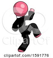 Poster, Art Print Of Pink Clergy Man Kick Pose Start