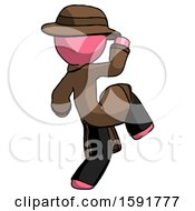 Poster, Art Print Of Pink Detective Man Kick Pose Start