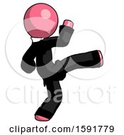 Poster, Art Print Of Pink Clergy Man Kick Pose