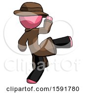 Pink Detective Man Kick Pose
