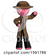 Poster, Art Print Of Pink Detective Man Waving Left Arm With Hand On Hip